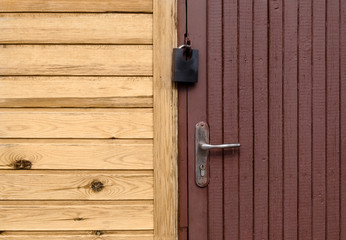 Wooden closed door