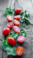 cherry tomatoes with shallow depth of field