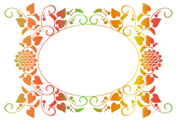 Color frame with gradient fill and decorative sunflowers silhouettes.