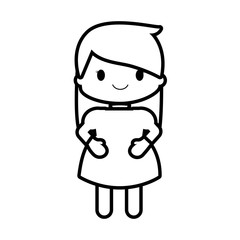 happy girl character avatar vector illustration design