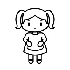 happy girl character avatar vector illustration design