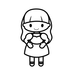 Obraz premium happy girl character avatar vector illustration design