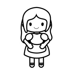 happy girl character avatar vector illustration design