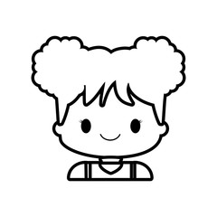 happy girl character avatar vector illustration design
