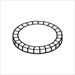 Coin symbol line icon on background