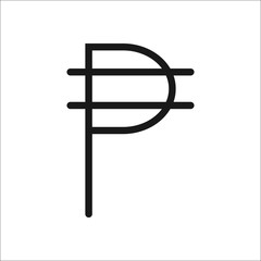 Peso symbol line icon on background