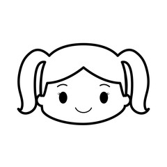 happy girl character avatar vector illustration design