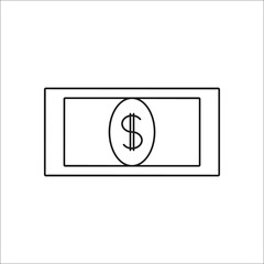 Dollar symbol line icon on background