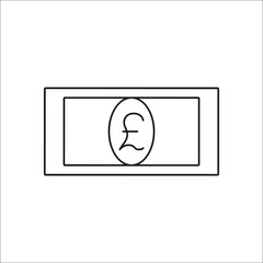 Pound symbol line icon on background