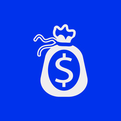 Money bag icon stock vector illustration flat design