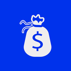 Money bag icon stock vector illustration flat design