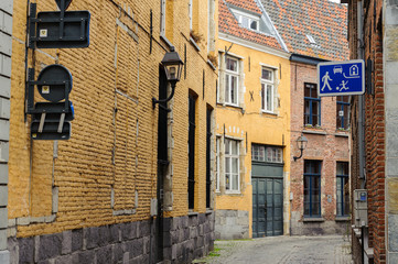 Buildings on street in Gent, Belgium