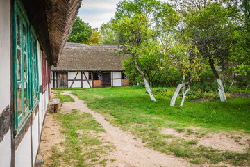 Old wooden house in Kluki, Poland