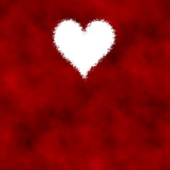 Romantic red beautiful background with white diffuse heart