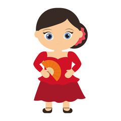 Spanish flamenco woman avatar vector illustration design