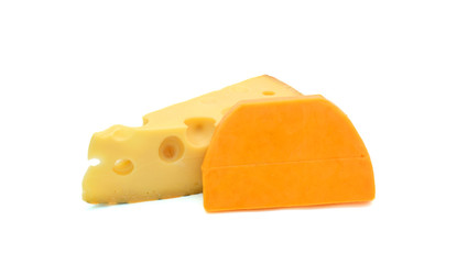 Cheese bundle - set of Various kind of cheese isolated on white background