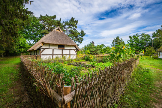 Old wooden house in Kluki, Poland