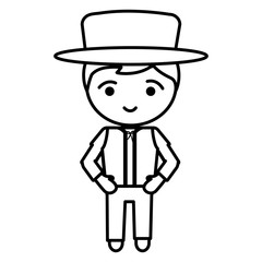 Spanish flamenco man avatar vector illustration design