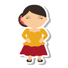Spanish flamenco woman avatar vector illustration design