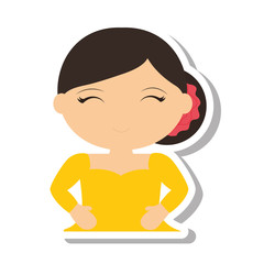 Spanish flamenco woman avatar vector illustration design