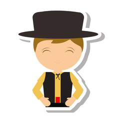 Spanish flamenco man avatar vector illustration design
