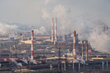 Industrial view of metallurgical factory