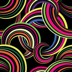 Abstract striped circle seamless pattern. Bubble ornamental background