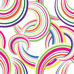 Abstract striped circle seamless pattern. Bubble ornamental background