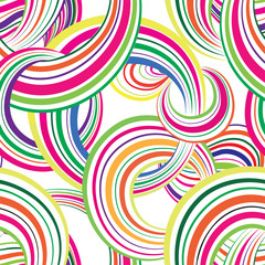Abstract striped circle seamless pattern. Bubble ornamental background
