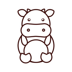 cute cow kawaii style vector illustration design
