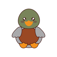 cute duck kawaii style vector illustration design