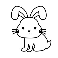cute rabbit kawaii style vector illustration design