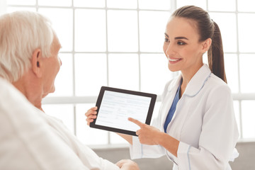 Beautiful doctor and patient