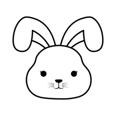 cute rabbit kawaii style vector illustration design