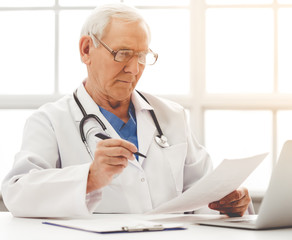 Handsome old doctor
