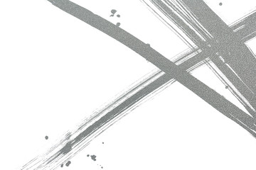 brush painted silver  line and drop on white background



