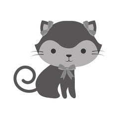 cute cat kawaii style vector illustration design