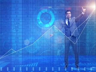 Man in stock exchange trading concept