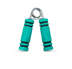 Hand Exercising Flexor Mint Blue color. Isolated on White Backgr