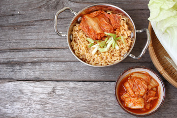 Kimchi noodle soup korean food