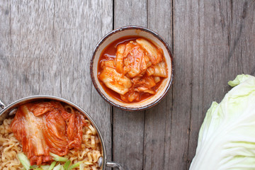 Kimchi noodle soup korean food