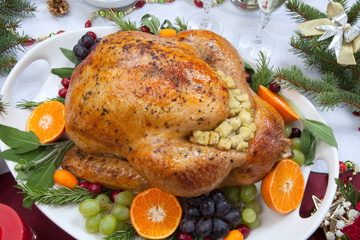 Roasted Turkey for Christmas Dinner