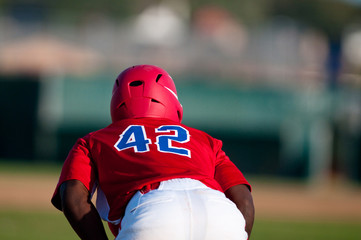 High school african american baseball player