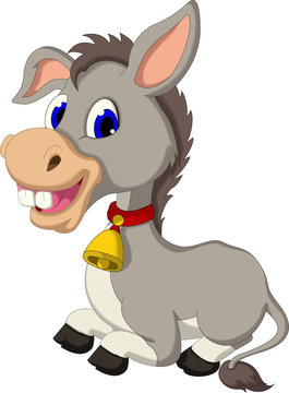 funny donkey cartoon sitting