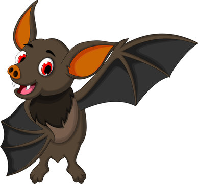 smiling bat cartoon posing