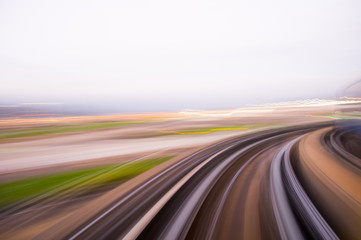 Naklejka premium Speed motion in urban highway road tunnel