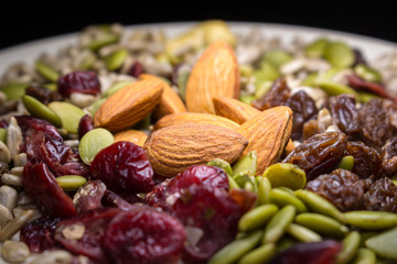 Trial mix on the dish.