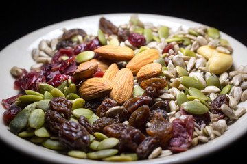 Trial mix on the dish.