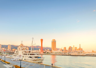 Naklejka premium The Port of Kobe is the second largest trading port in Japan.