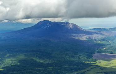 Naklejka na ściany i meble Maly Semyachik is a stratovolcano. Kronotsky Nature Reserve on Kamchatka Peninsula.